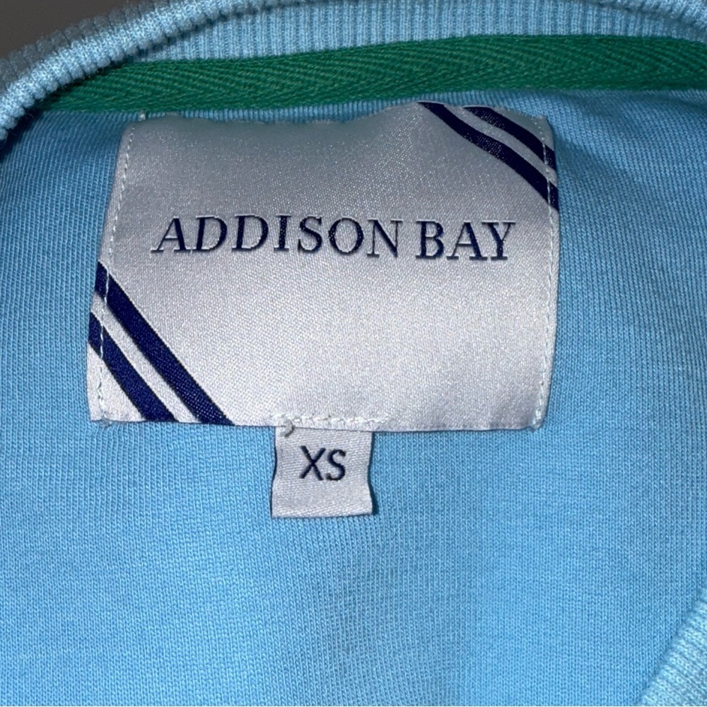 Addison Bay Short Puff Sleeve Pullover Terry Sweatshirt Dress XS Baby Blue - Picture 7 of 8